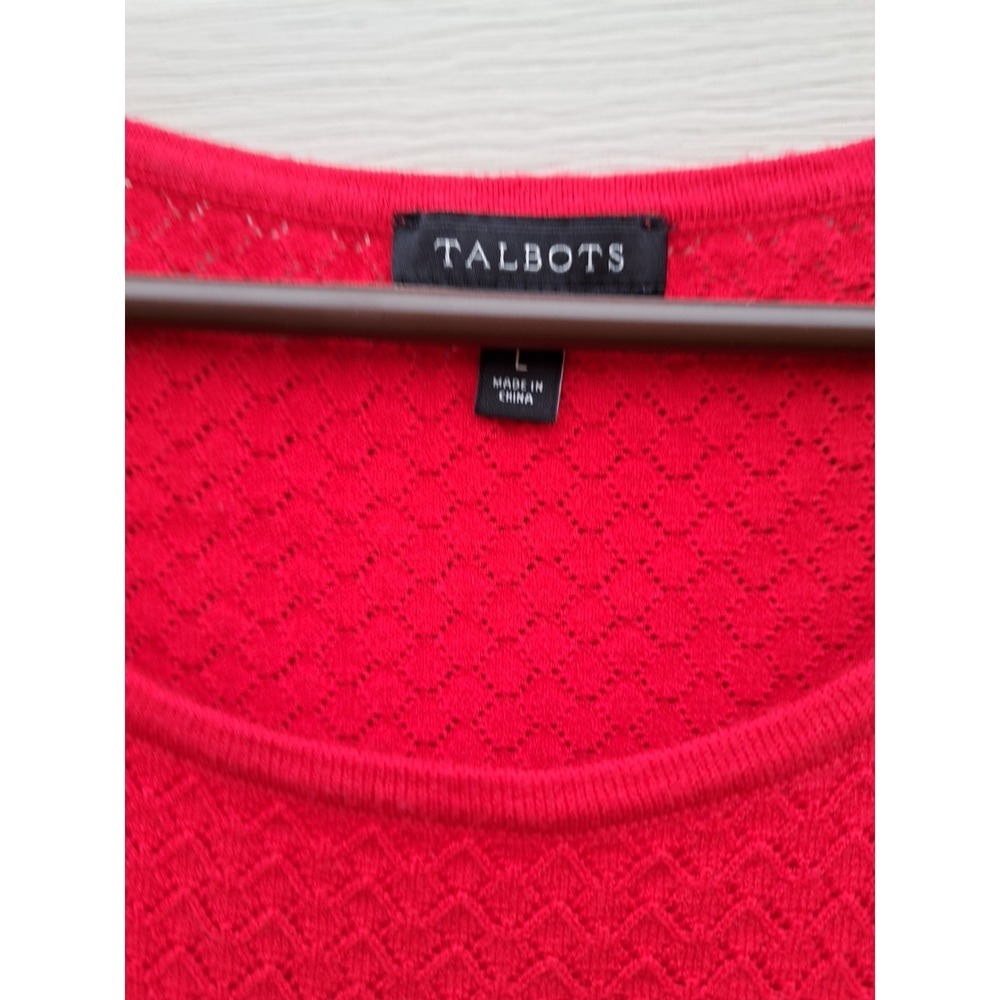 Talbots Women's Red Viscose Blend Sleeveless Top Shirt Tank Size Large - Picture 3 of 12